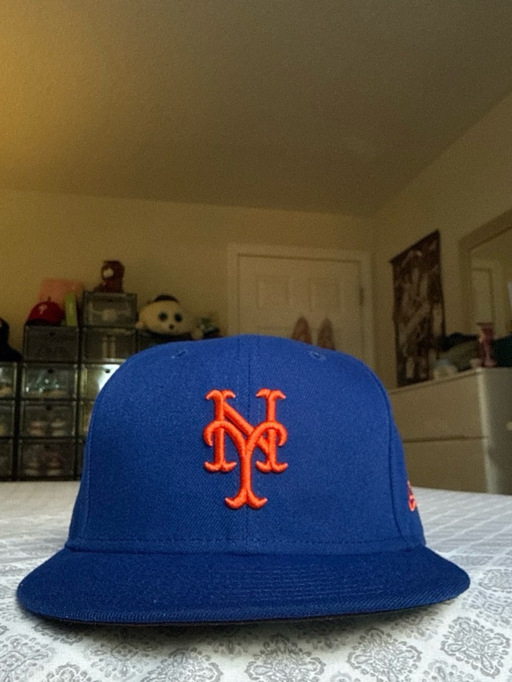 New Era Kids Royal Blue Snapback Hat with Orange NY Logo